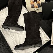 Colestore Chanel Knee-High Boots Black Suede  - 6