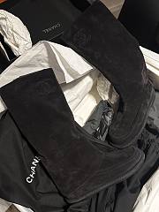 Colestore Chanel Knee-High Boots Black Suede  - 5