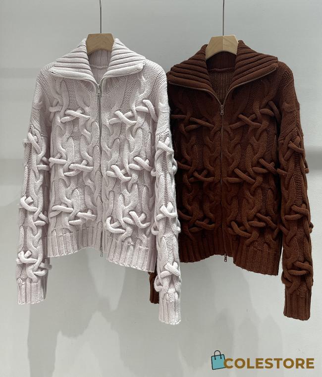 Colestore Brunello Cucinelli Cable-knit cashmere zip-up cardigan - 1