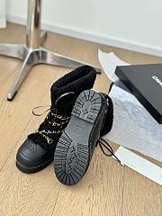 Colestore Chanel Cuffed Lamb Wool Snow Boots Black - 2