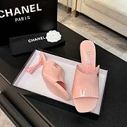 Colestore Chanel Open Heel Shoes Glossy Calfskin Light Pink - 6