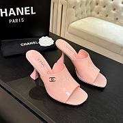 Colestore Chanel Open Heel Shoes Glossy Calfskin Light Pink - 4