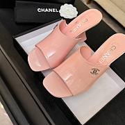 Colestore Chanel Open Heel Shoes Glossy Calfskin Light Pink - 3