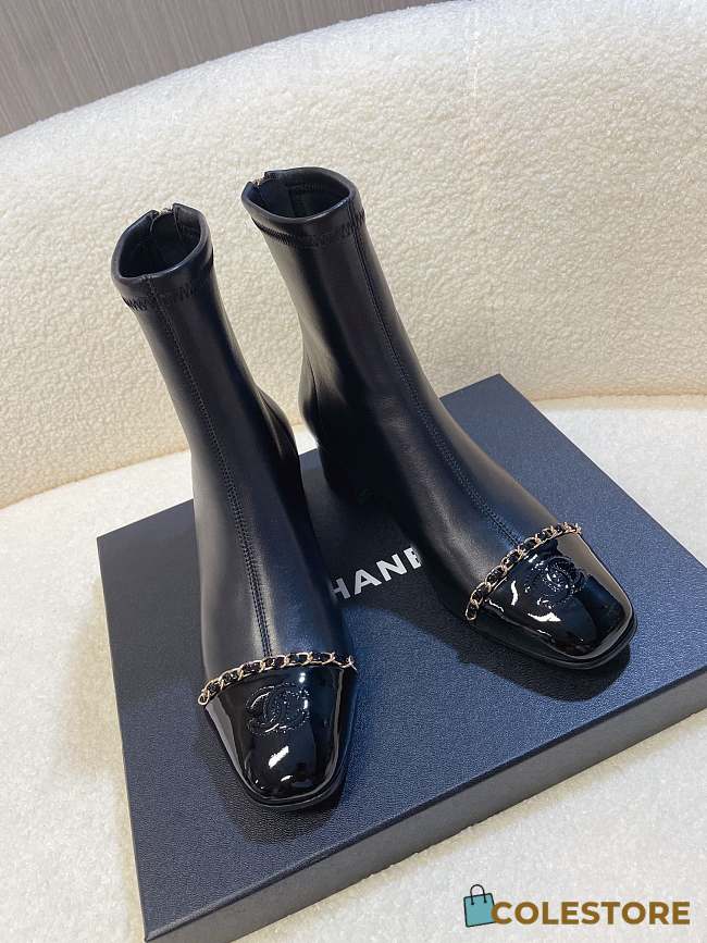 Colestore Chanel Patent Leather Ankle boots Black - 1