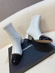 Colestore Chanel Patent Leather Ankle boots White - 6