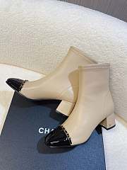 	 Colestore Chanel Patent Leather Ankle boots Beige - 4
