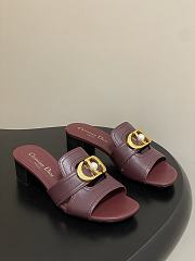 Colestore Dior 30 Montaigne Heeled Slide Deep Burgundy Calfskin - 1