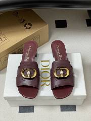 Colestore Dior 30 Montaigne Heeled Slide Deep Burgundy Calfskin - 3