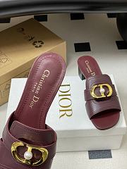 Colestore Dior 30 Montaigne Heeled Slide Deep Burgundy Calfskin - 5