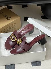 Colestore Dior 30 Montaigne Heeled Slide Deep Burgundy Calfskin - 6