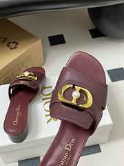 Colestore Dior 30 Montaigne Heeled Slide Deep Burgundy Calfskin - 4