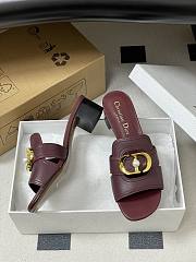 Colestore Dior 30 Montaigne Heeled Slide Deep Burgundy Calfskin - 2