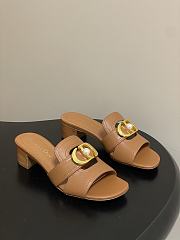 Colestore Dior 30 Montaigne Heeled Slide Caramel Calfskin - 1