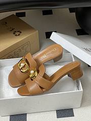 Colestore Dior 30 Montaigne Heeled Slide Caramel Calfskin - 5