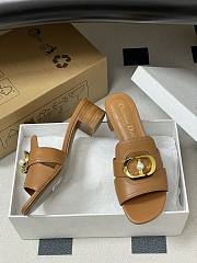 Colestore Dior 30 Montaigne Heeled Slide Caramel Calfskin - 3