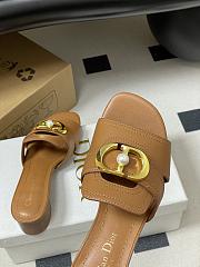 Colestore Dior 30 Montaigne Heeled Slide Caramel Calfskin - 2