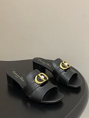 Colestore Dior 30 Montaigne Heeled Slide Black Calfskin - 1