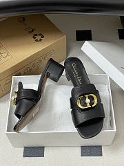 Colestore Dior 30 Montaigne Heeled Slide Black Calfskin - 6