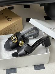 Colestore Dior 30 Montaigne Heeled Slide Black Calfskin - 3
