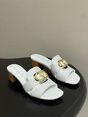 Colestore Dior 30 Montaigne Heeled Slide White Calfskin - 1