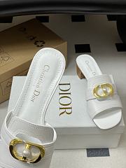 Colestore Dior 30 Montaigne Heeled Slide White Calfskin - 5