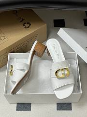 Colestore Dior 30 Montaigne Heeled Slide White Calfskin - 4