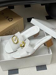 Colestore Dior 30 Montaigne Heeled Slide White Calfskin - 2