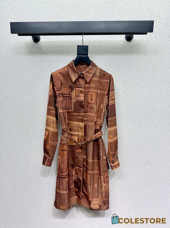 Colestore Louis Vuitton Trunk Print Shirt Dress - 1