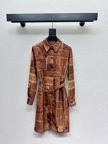 Colestore Louis Vuitton Trunk Print Shirt Dress