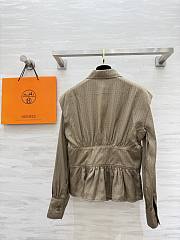 Colestore Hermes Monogram Jacquard Peplum Shirt - 6