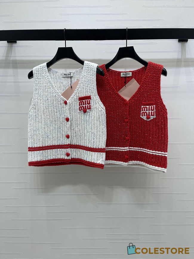 Colestore Miu Miu Wool V-neck Knitted Vest - 1
