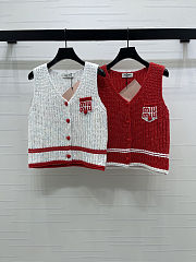 Colestore Miu Miu Wool V-neck Knitted Vest - 1