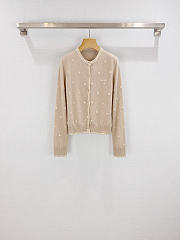 Colestore Miu Miu Embroidered Cashmere Cardigan Albino White - 1