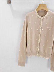 Colestore Miu Miu Embroidered Cashmere Cardigan Albino White - 4