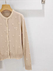 Colestore Miu Miu Embroidered Cashmere Cardigan Albino White - 3