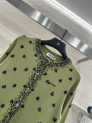 Colestore Miu Miu Fern Green Embroidered Cashmere Cardigan - 4