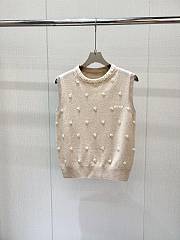 Colestore Miu Miu Albino White Embroidered Cashmere Vest - 1