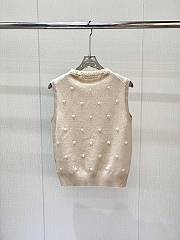 Colestore Miu Miu Albino White Embroidered Cashmere Vest - 3