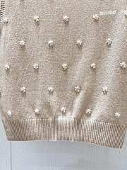 Colestore Miu Miu Albino White Embroidered Cashmere Vest - 2