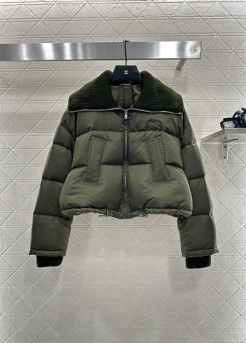 Colestore Gucci Fine Gabardine Nylon Puffer Jacket in Forest Green