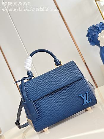 Colestore Louis Vuitton Cluny Mini Epi Navy Blue 20x7x16cm