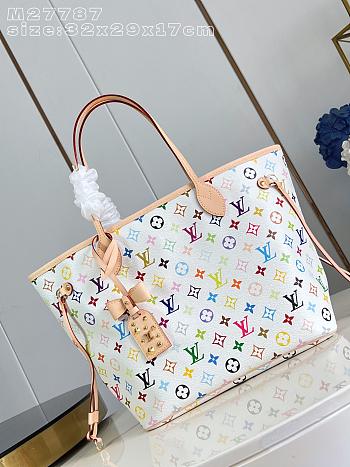 Colestore Louis Vuitton LV x TM Neverfull MM Monogram Multicolor White 32 x 29 x 17 cm 