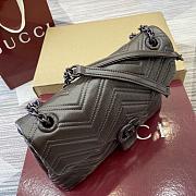 Colestore Gucci GG Marmont Medium Shoulder bag in Dark Brown Leather 31x17x8cm - 2