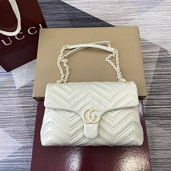 Colestore Gucci GG Marmont Medium Shoulder bag in Ivory Leather 31x17x8cm