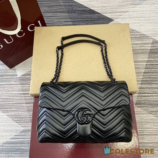 Colestore Gucci GG Marmont Medium Shoulder bag in Black Leather 31x17x8cm - 1
