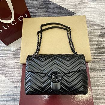 Colestore Gucci GG Marmont Medium Shoulder bag in Black Leather 31x17x8cm