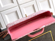 Colestore Chanel Large Flap bag with Handles Tweed fabric & Gold-plated metal Pink, Black & White 29x12x5cm - 5