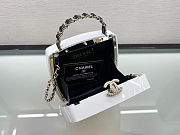 Colestore Chanel Minaudière Makeup Palette bag Plexiglas, Stone particles & Gold-colored metal White & Other Colors 14×11×4.5cm - 5