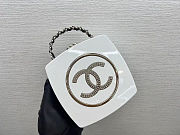Colestore Chanel Minaudière Makeup Palette bag Plexiglas, Stone particles & Gold-colored metal White & Other Colors 14×11×4.5cm - 2