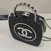 Colestore Chanel Minaudière Makeup Palette bag Plexiglas, Stone particles & Gold-colored metal Black & Other Colors 14×11×4.5cm - 4